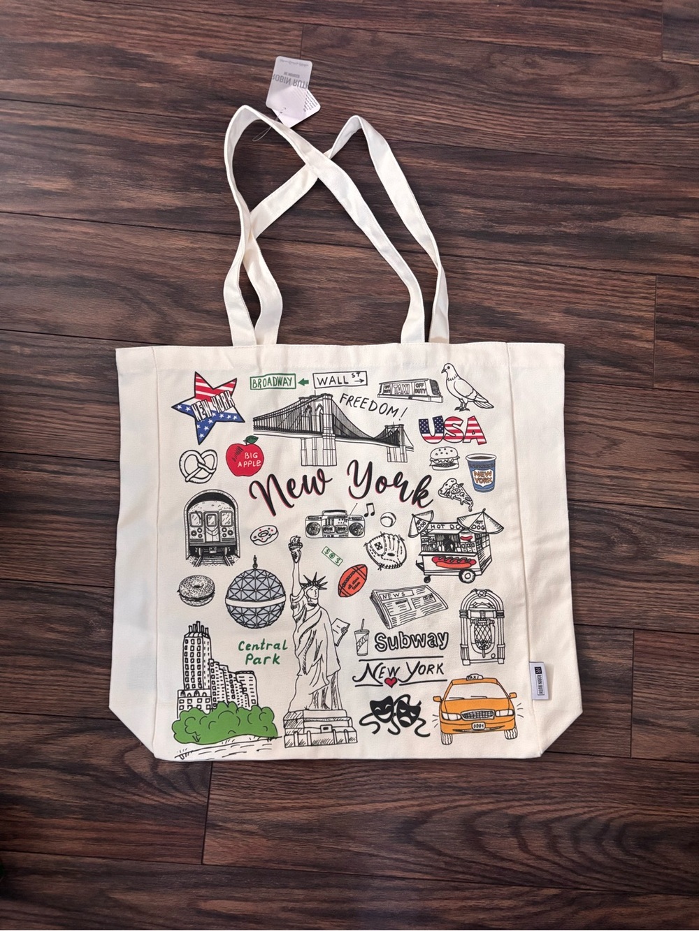 Robin Ruth New York Illustrated Canvas Tote - Cream